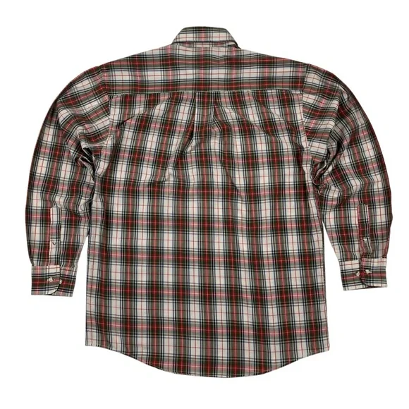 Vintage 80s Eddie Bauer Marin Poplin Multicolor Plaid Button Up Shirt USA Made - Picture 5 of 11